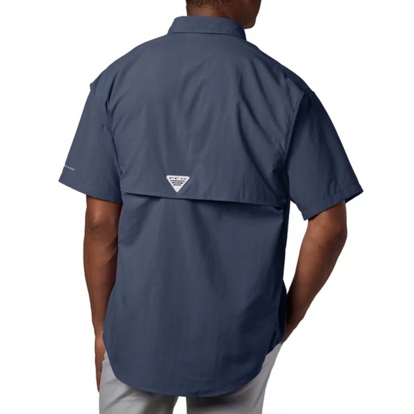 Columbia Men’s PFG Bahama II Short Sleeve Shirt - Tall Navy Blue 3TL - Picture 2 of 7